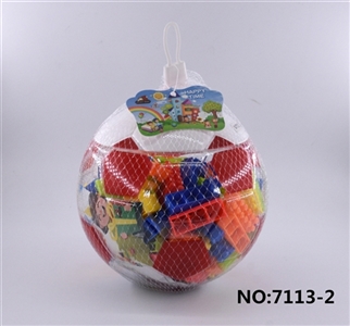 红色足球益智类2#积木多色混装称重230克（195PCS+） - OBL691803