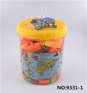 世界地图版桶装益智类1#积木多色混装称重350克（110PCS+) - OBL691804