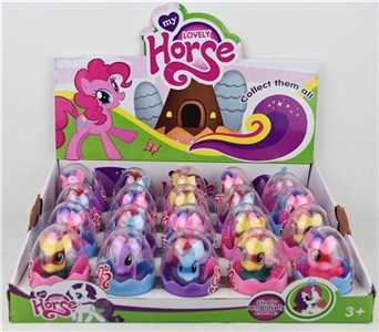 Small 3 color horse with the comb display box 20 egg - OBL691907