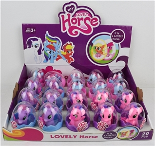 Small three color horse with the comb display box 20 egg - OBL691909