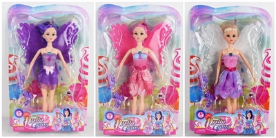 11寸实身灯光音乐花仙子带翅膀感应发光三款混装 - OBL691926