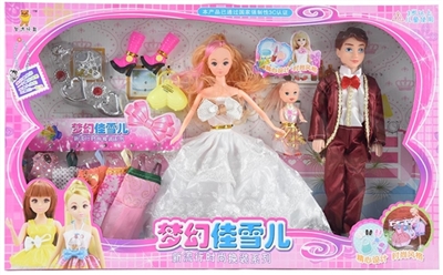梦幻佳雪儿实心芭比一家人套装 - OBL692582