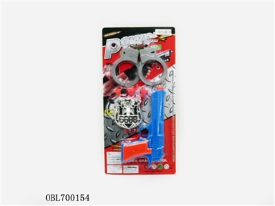 Blue pistol with handcuffs badge - OBL700154