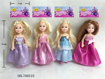 6寸 实心娃娃公主裙系列4款混装 - OBL700510