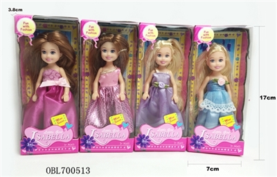 6寸 娃娃公主裙系列4款混装 - OBL700513