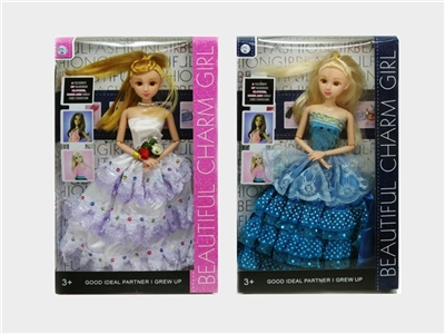 11寸实身9关节芭比娃娃二款混装 - OBL701564