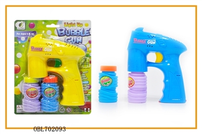 Solid color automatic blue light pair of bottle of water bubble gun - OBL702093