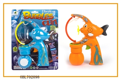 Solid color with automatic light music is bottle of water bubble gun (fish shape) - OBL702098