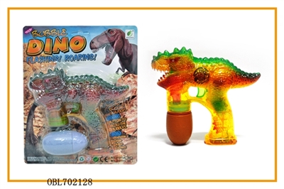 Transparent dinosaur paint with six light shinning single bottle water bubble gun - OBL702128