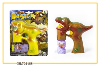 Solid color painting dinosaurs with music blue light single bottle water bubble gun - OBL702188