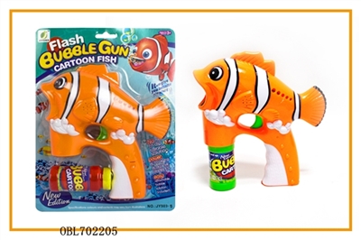 Solid color clown fish single bottle hose music blue light bubble gun - OBL702205