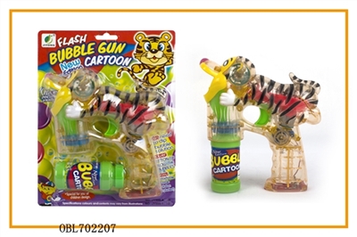 Transparent with light music tigger single bottle water bubble gun - OBL702207