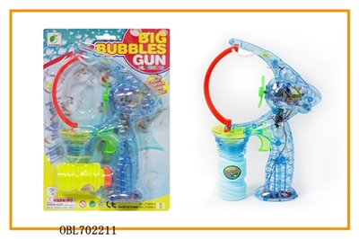 Transparent automatic single bottle water bubble gun with music lights - OBL702211