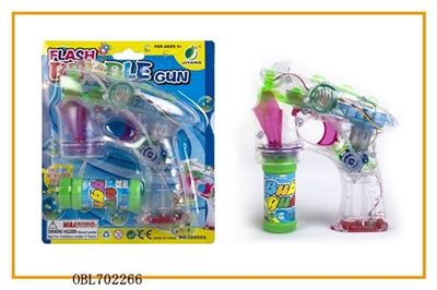 Fan, transparent with light music single bottle water bubble gun - OBL702266