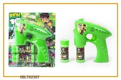 Real ribbon music fan, blue lights BEN10 double bottles of water bubble gun - OBL702307