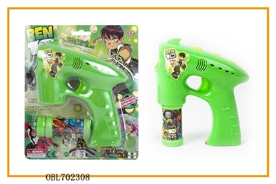 Real ribbon music fan, blue lights BEN10 single bottle water bubble gun - OBL702308