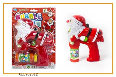 Solid color Santa Claus painting with music blue light single bottle water bubble gun - OBL702312