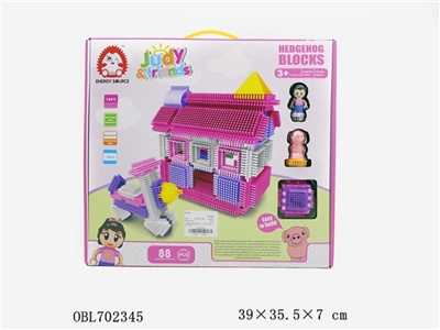 手提彩盒包装含1个小女孩人偶加1只小猪 - OBL702345