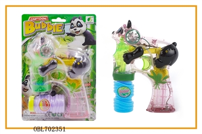 Transparent panda paint with music four lights flashing single bottle water bubble gun - OBL702351