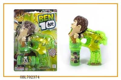 Transparent paint with music four lights flash BEN10 single bottle water bubble gun - OBL702374