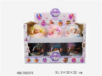 5寸搪胶PVC展示盒睡娃与表情娃公仔 - OBL702375