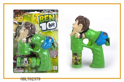Solid color paint with music blue lights BEN10 single bottle water bubble gun - OBL702378