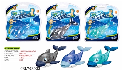 Dolphins diving with lights - OBL703022