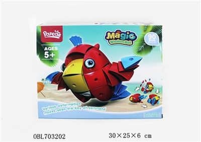 百变磁力智慧球             红色鹦鹉                         颗粒数：90PCS/盒 - OBL703202