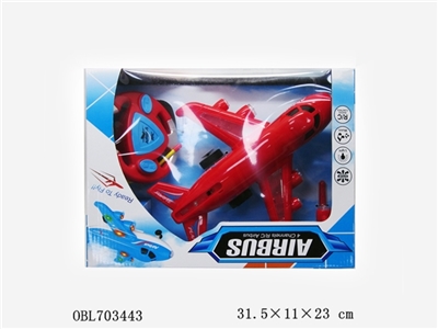 四通灯光音乐遥控飞机（配USB线.电池） - OBL703443