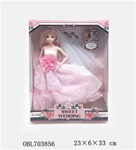11寸实身关节/婚纱芭比配头纱皇冠 - OBL703856