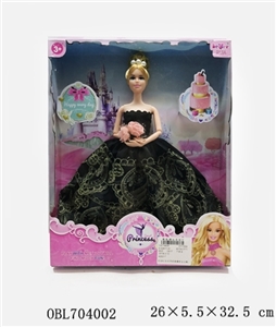 11.5寸全关节经典婚纱公主配玫瑰花 - OBL704002