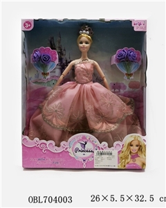 11.5寸全关节经典婚纱公主配玫瑰花 - OBL704003