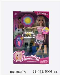 11寸关节芭芘水晶眼配银色袋开窗盒 - OBL704139