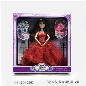 11寸时尚芭比娃娃带眼珠捷毛四款 - OBL704298