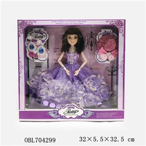 11寸时尚芭比娃娃带眼珠捷毛四款 - OBL704299