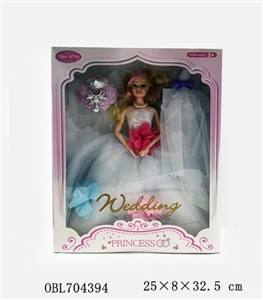 11寸9关节实身活手高档婚纱芭比娃娃 - OBL704394