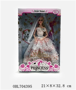 3款混装11寸9关节实身活手高档婚纱芭芘娃娃 - OBL704395