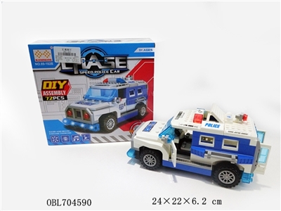 Electric universal (taxi) function of two kinds of DIY building blocks assembled swat a vehicle lamp - OBL704590