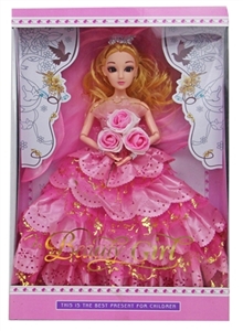 11.5 inch solid body 11 joint 3 d eyes dress barbie - OBL707025