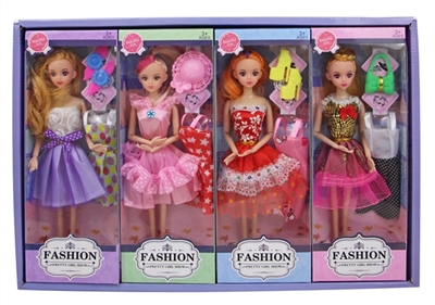 A 11.5 -inch display box 12 joint barbie four belt accessories, clothing - OBL707108