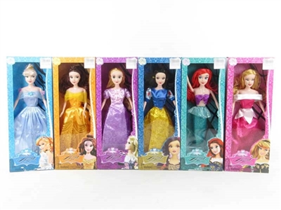 High-end box 11.5 -inch real barbie six mixed six Disney princess - OBL707297