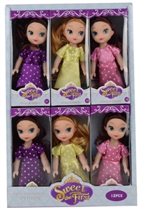 6 inch display box of 12 PCS empty handed princess Sophia - OBL707354