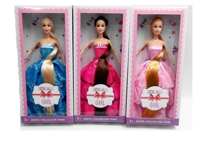 High-end box 11.5 inch long hair dress barbie three mixed - OBL707369