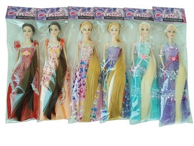 High grade 11.5 inch real long hair princess barbie many assortments - OBL707381