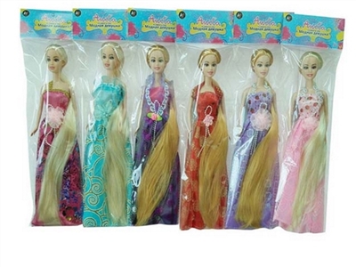High grade 11.5 inch real long hair princess barbie many assortments - OBL707387