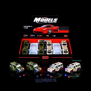 1：32奔驰回力合金车带灯光IC(迷彩) - OBL707944