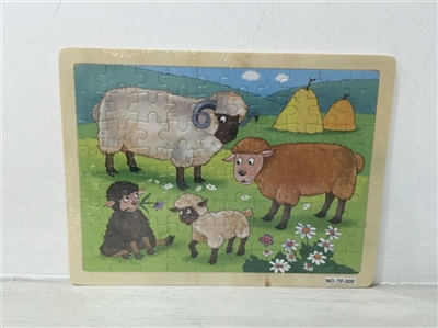 Wooden sheep 80 particles puzzles - OBL708002