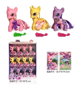 Line 12 PCS multicolor horse with the comb assortments - OBL708169