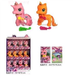 Crown 12 PCS multicolor mixed soil horse with the comb - OBL708170