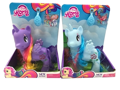 Two evade glue with large lovely Ma Baoli horse post horse comb mixed with music - OBL708196